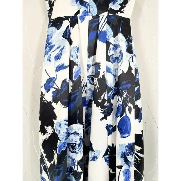 Aidan Mattox Blue White Floral Satin Ball Gown $398 - Picture 8 of 12